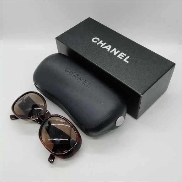 Authentic 🌸Chanel 🌸camellia flower Brown Designer Women's Sunglasses - Picture 3 of 10